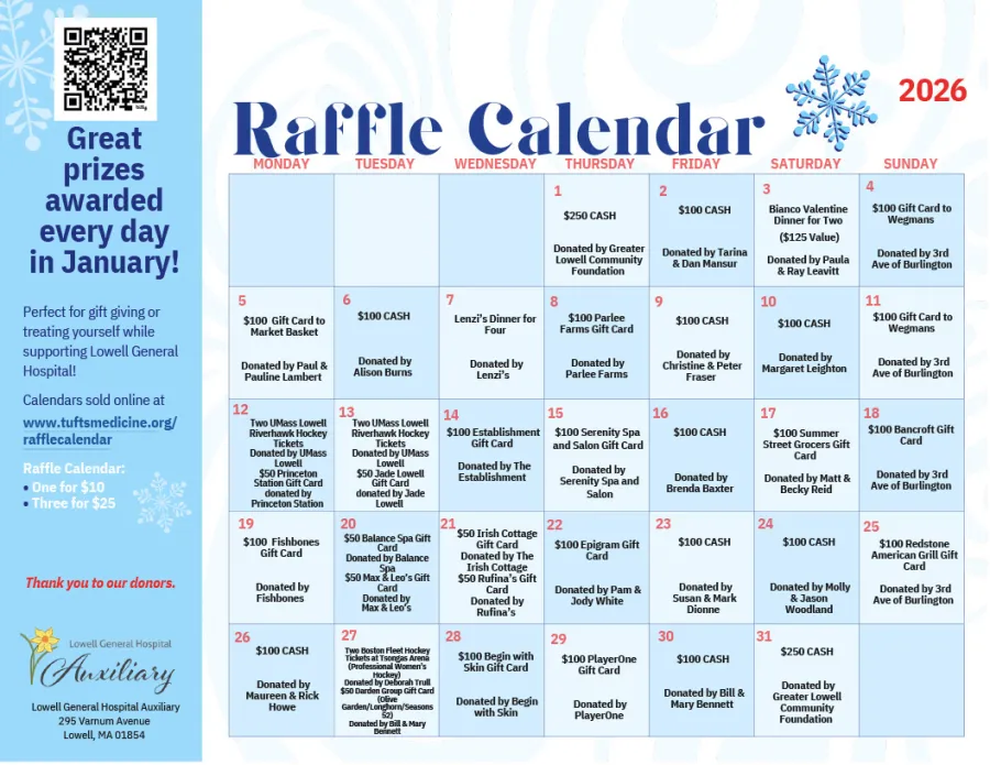 2026 Raffle calendar