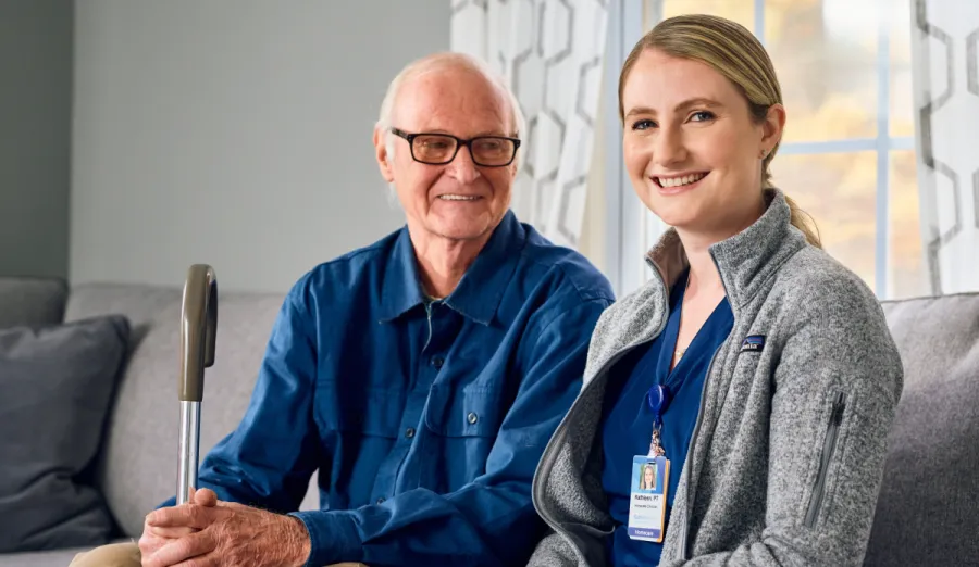 Dementia patient with caregiver