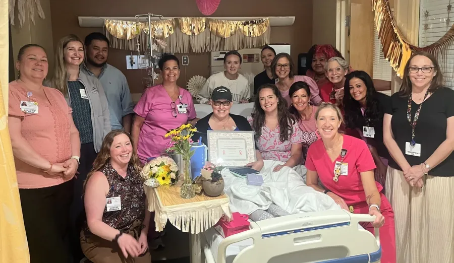 Oncology nurse Jacqui DiFelice with coworkers