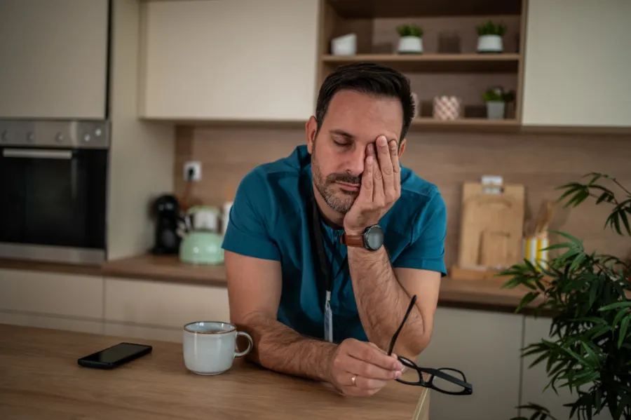 A man who looks tired 