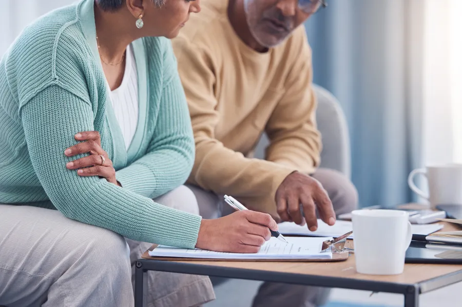 Couple going over estate planning