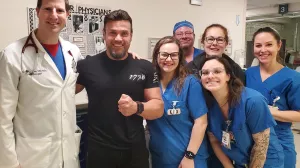 Israel Martins and cath lab team