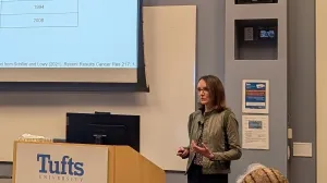 Researcher presenting at the 5th Converging on Cancer @Tufts Symposium