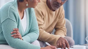 Couple going over estate planning