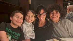 Respiratory therapist Angela Cogan with her family