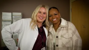 Clinician with patient