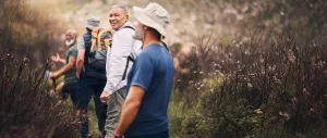 Group of men hiking