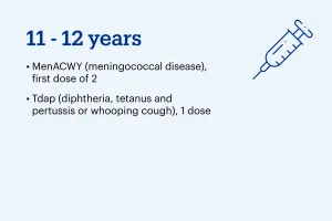 Vaccine information for age 11-12