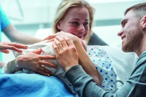 Parents with new baby